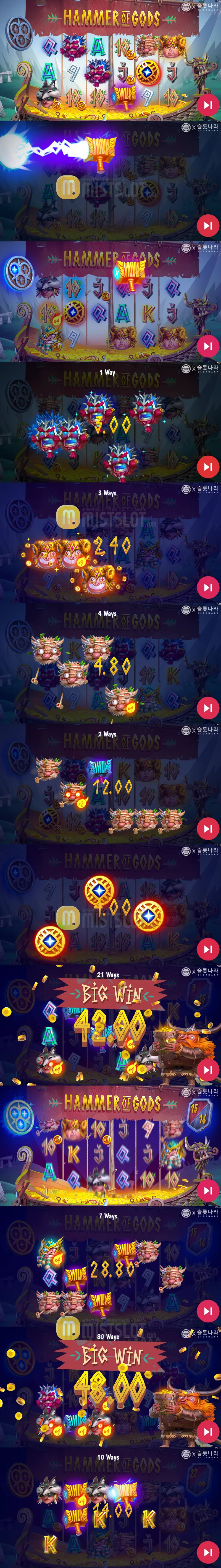 미치도록 재밌다! 14억 상당!! 초대형 잭팟 이 왔다!! Hammer of Gods - Yggdrasil G..