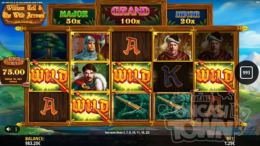 William Tell and The Wild Arrows Hold and Win - iSoftBet