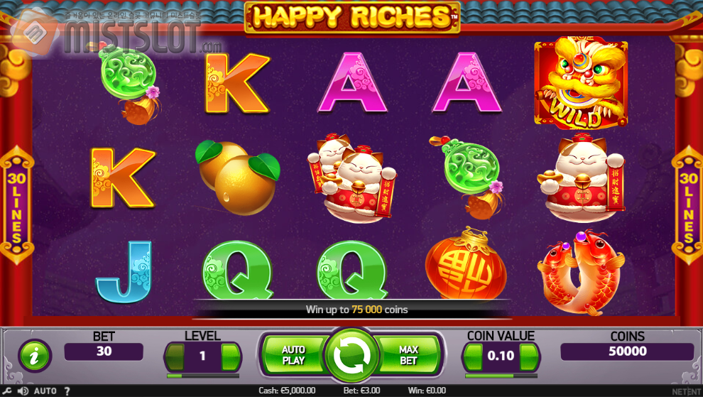 넷엔트 슬롯 게임 리뷰 해피 리치 슬롯 Happy Riches slot